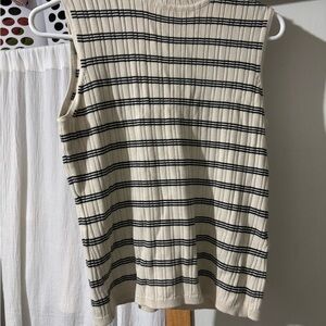 Casual Corner Cream and Black Knit Top